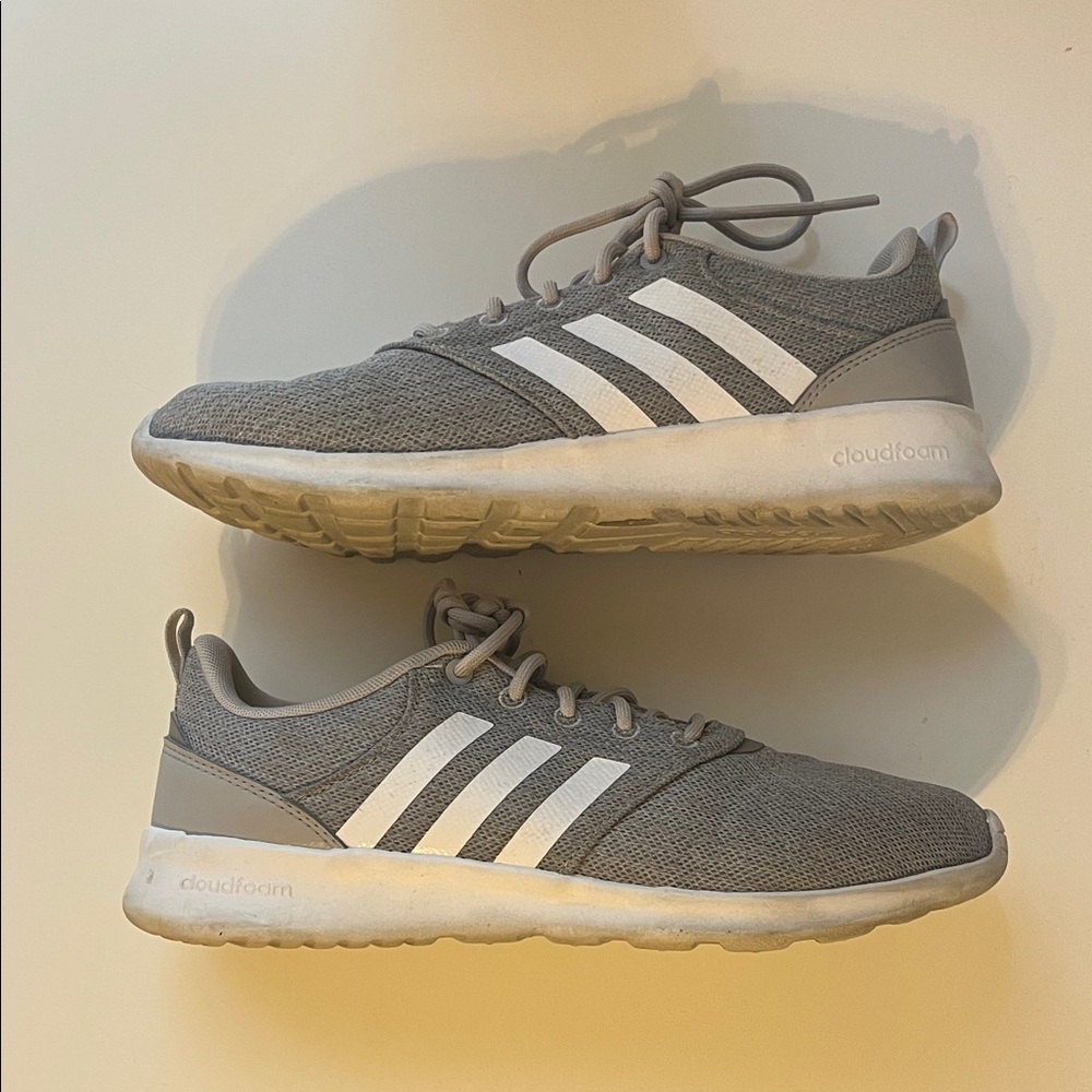 Adidas Women’s Gray and White Cloudfoam Sneakers